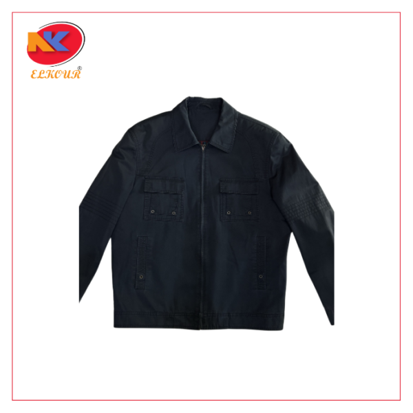 Navy Blue Casual Zipper Jacket - Image 2
